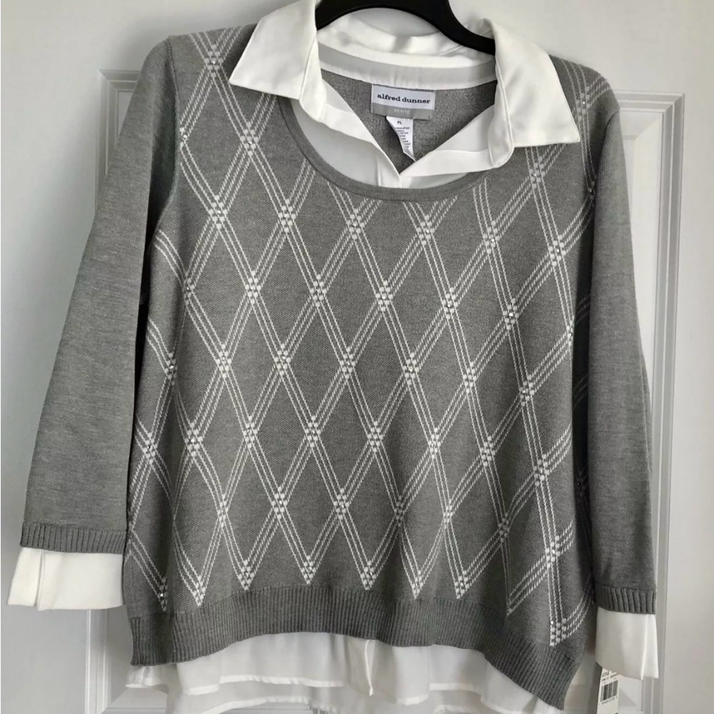 Alfred Dunner Gray Women's Sweater